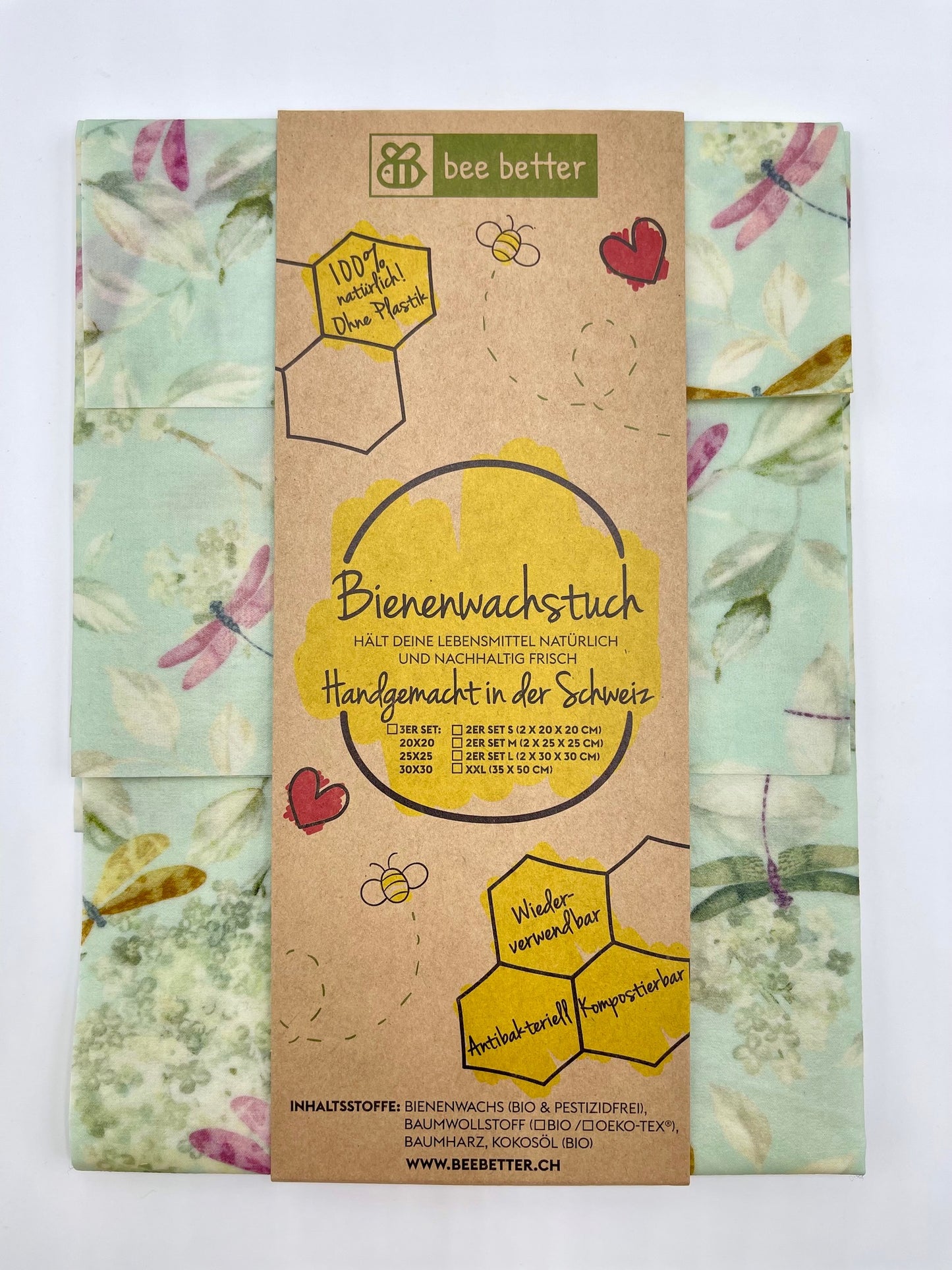 Bienenwachstuch 3er Set - Libellen